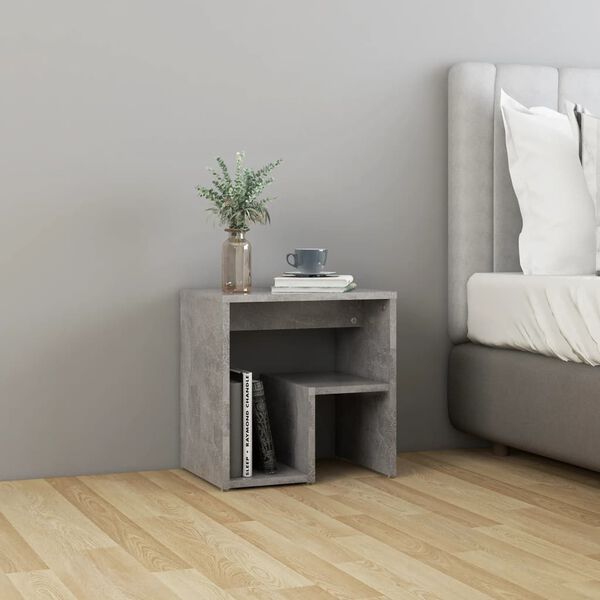 vidaXL Κομοδίνα 2 τεμ. Γκρι Σκυροδέμ. 40 x 30 x 40 εκ. από Επεξ. Ξύλο