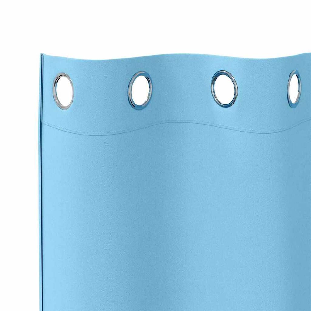 vidaXL Κουρτίνες με κουρτίνες 2 pcs Γαλάζιο Πολυεστέρας
