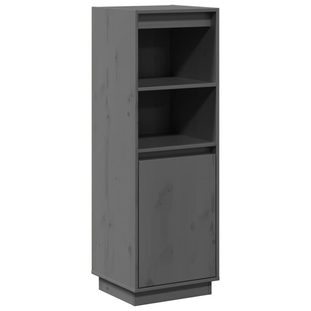 vidaXL Ντουλάπι Ψηλό Γκρι 37 x 34 x 110 εκ. από Μασίφ Ξύλο Πεύκου