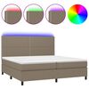 vidaXL &Kappa;&rho;&epsilon;&beta;ά&tau;&iota; Boxspring &mu;&epsilon; &Sigma;&tau;&rho;ώ&mu;&alpha; & LED Taupe 200x200 &epsilon;&kappa;. &Upsilon;&phi;&alpha;&sigma;&mu;ά&tau;&iota;&nu;&omicron;