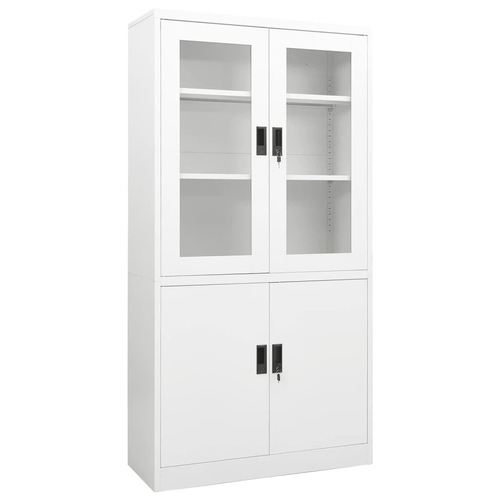 vidaXL Ντουλάπα Γραφείου 90 x 40 x 180 εκ. Λευκή Ατσάλινη