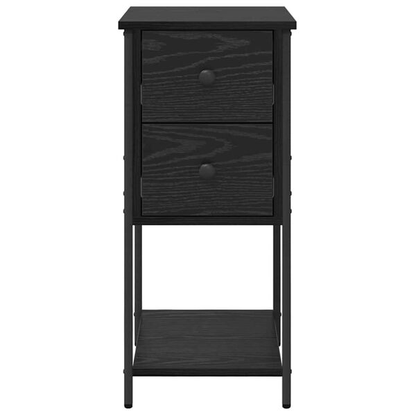 vidaXL Κομοδίνο 2 pcs Μαύρη δρυς 32 x 42 x 70 εκ Επεξεργασμένο ξύλο