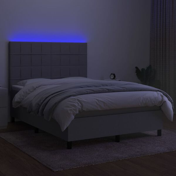 vidaXL &Kappa;&rho;&epsilon;&beta;ά&tau;&iota; Boxspring &mu;&epsilon; &Sigma;&tau;&rho;ώ&mu;&alpha; & LED &Alpha;&nu;.&Gamma;&kappa;&rho;&iota; 140x190&epsilon;&kappa;. &Upsilon;&phi;&alpha;&sigma;&mu;ά&tau;&iota;&nu;&omicron;