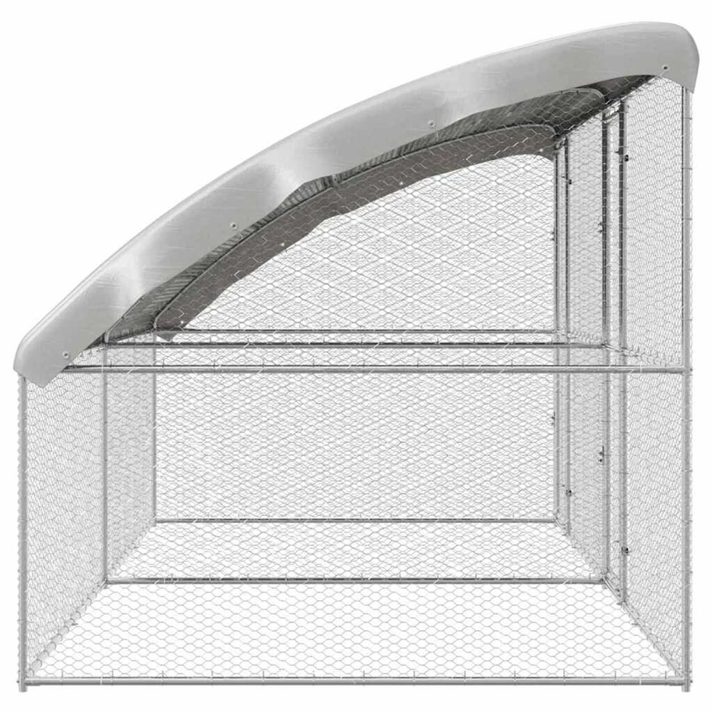 vidaXL Κλουβί για κότες Ασημί 400 x 200 x 198.5 εκ