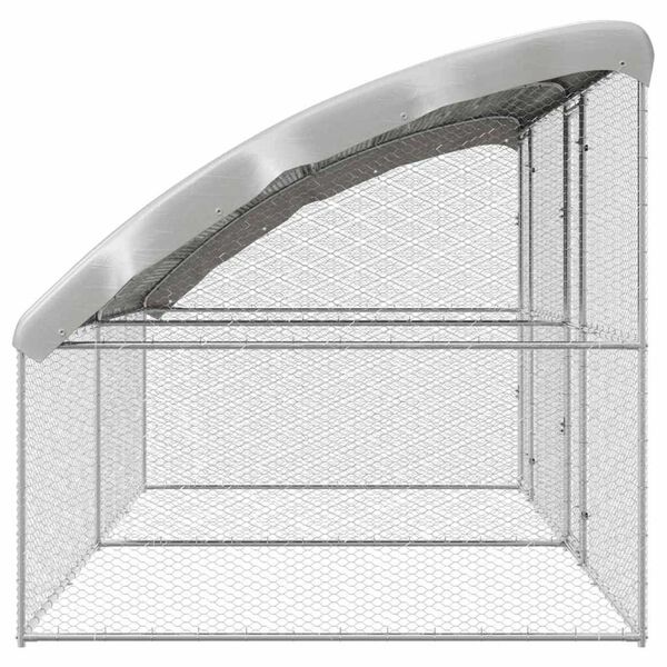 vidaXL Κλουβί για κότες Ασημί 400 x 200 x 198.5 εκ
