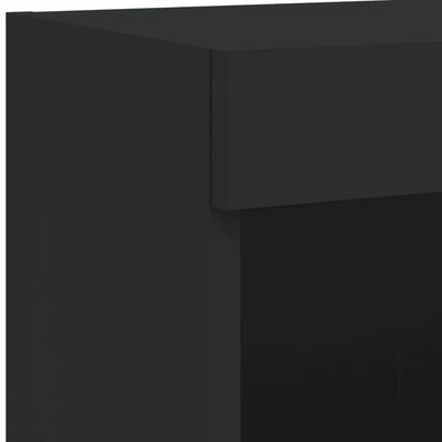 vidaXL Έπιπλα Τοίχου Τηλεόρασης 5 τεμ LED Μαύρα από Επεξεργασμένο Ξύλο