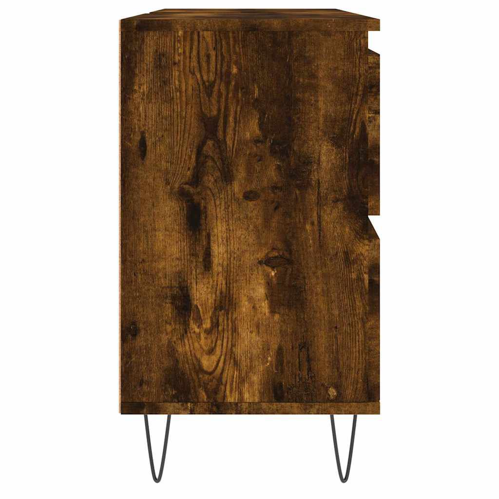 vidaXL Ντουλάπι Μπάνιου Καπνιστή Δρυς 80 x 33 x 60 εκ. Επεξεργ. Ξύλο