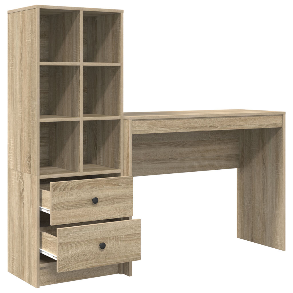vidaXL Γραφείο με Αποθήκευση Sonoma Oak Επεξεργασμένο Ξύλο