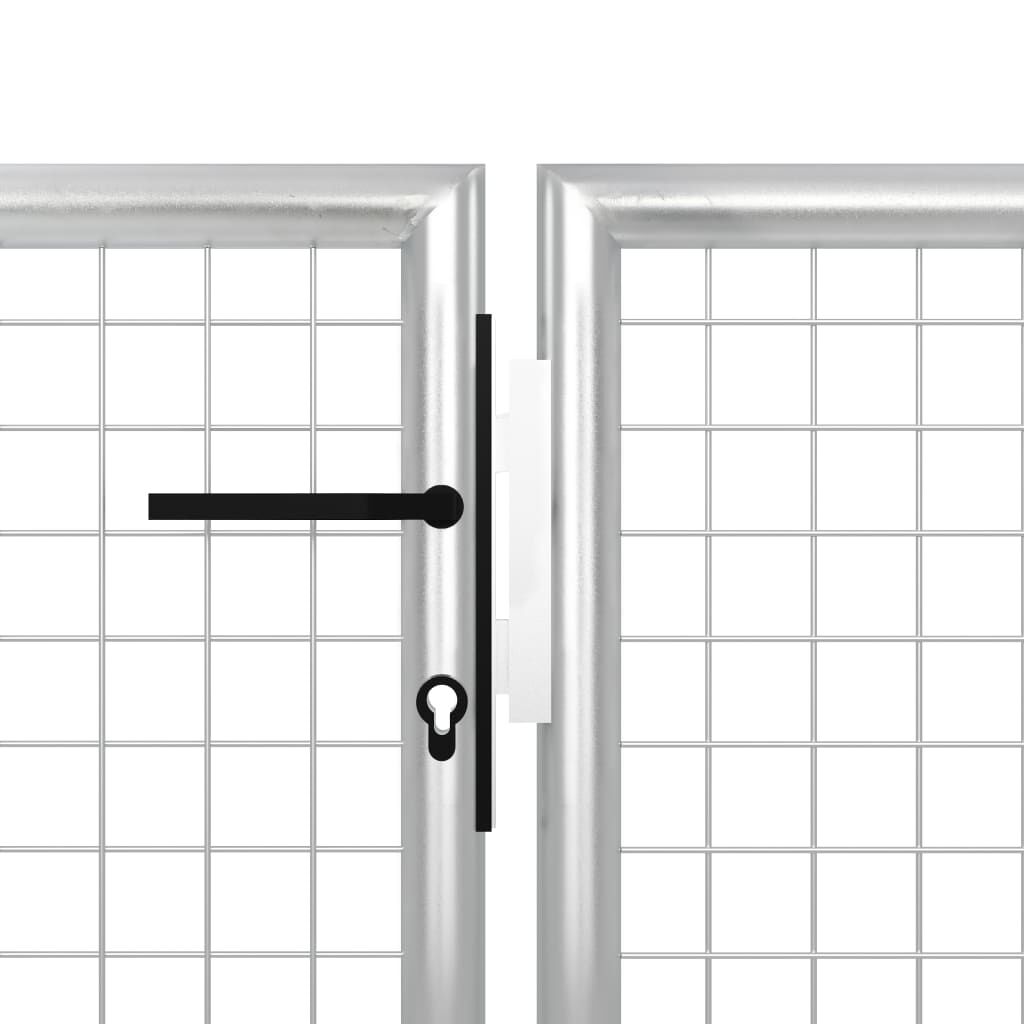 vidaXL Πόρτα Περίφραξης Κήπου Ασημί 400 x 150 εκ. Ατσάλινη