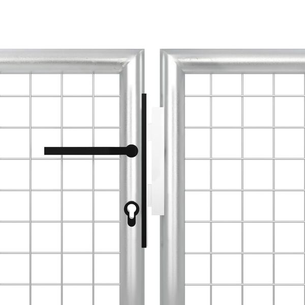 vidaXL Πόρτα Περίφραξης Κήπου Ασημί 400 x 150 εκ. Ατσάλινη