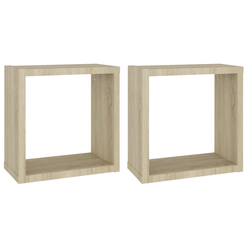 vidaXL Ράφια Κύβοι Τοίχου 2 τεμ. Sonoma Δρυς 30 x 15 x 30 εκ.