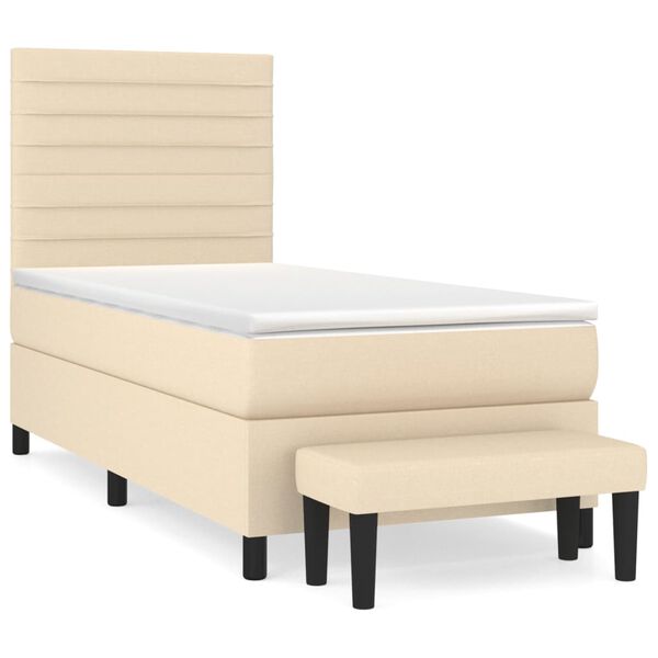 vidaXL &Kappa;&rho;&epsilon;&beta;ά&tau;&iota; Boxspring &mu;&epsilon; &Sigma;&tau;&rho;ώ&mu;&alpha; &Kappa;&rho;&epsilon;&mu; 80 x 200 &epsilon;&kappa;. &Upsilon;&phi;&alpha;&sigma;&mu;ά&tau;&iota;&nu;&omicron;