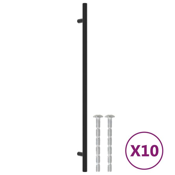 vidaXL Λαβές Ντουλαπιών 10 τεμ. Μαύρες 320 χιλ. από Ανοξείδωτο Ατσάλι