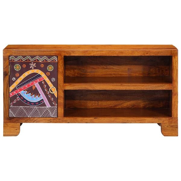 vidaXL Ντουλάπι τηλεόρασης πολύχρωμο 90x30x45 μασίφ ξύλο ακακίας