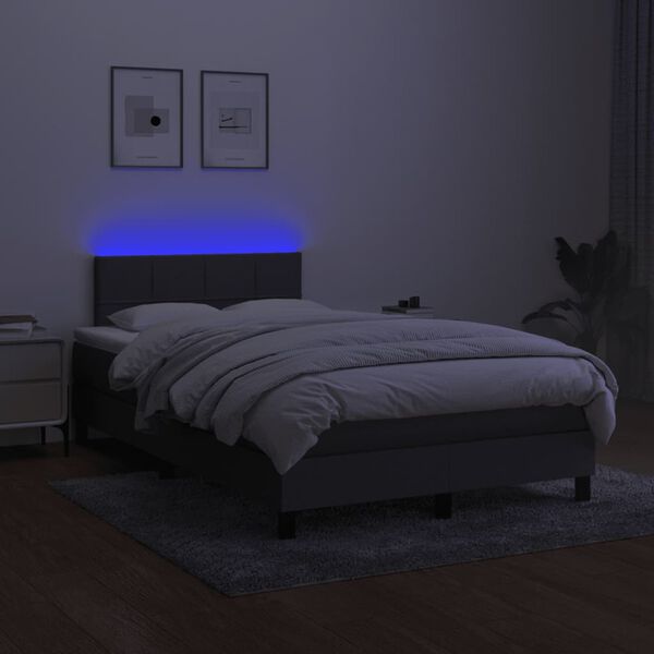 vidaXL &Kappa;&rho;&epsilon;&beta;ά&tau;&iota; Boxspring &mu;&epsilon; &Sigma;&tau;&rho;ώ&mu;&alpha; & LED &Sigma;&kappa;.&Gamma;&kappa;&rho;&iota; 120x190&epsilon;&kappa;. &Upsilon;&phi;&alpha;&sigma;&mu;ά&tau;&iota;&nu;&omicron;