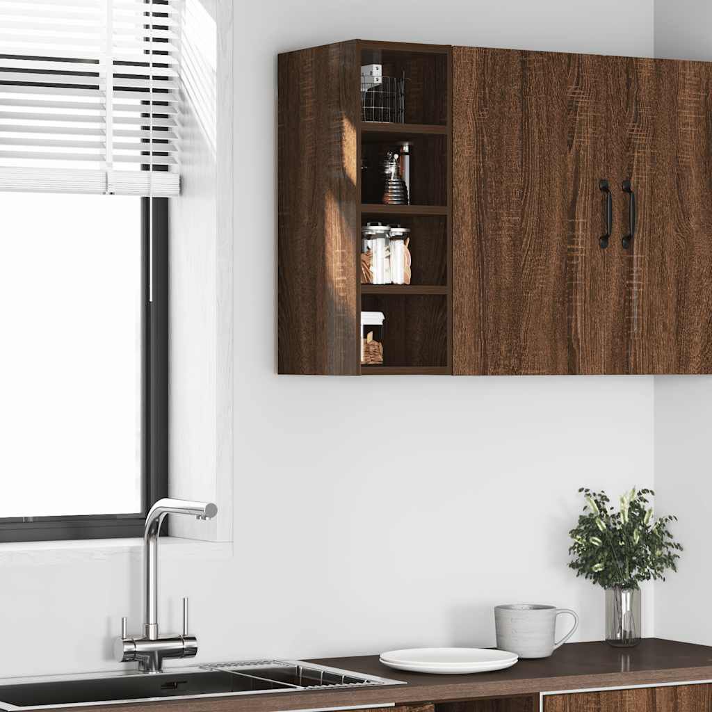 vidaXL κρεμαστό ντουλάπι Riga καφέ δρυς 20x29,5x60 cm Ξύλο μηχανής