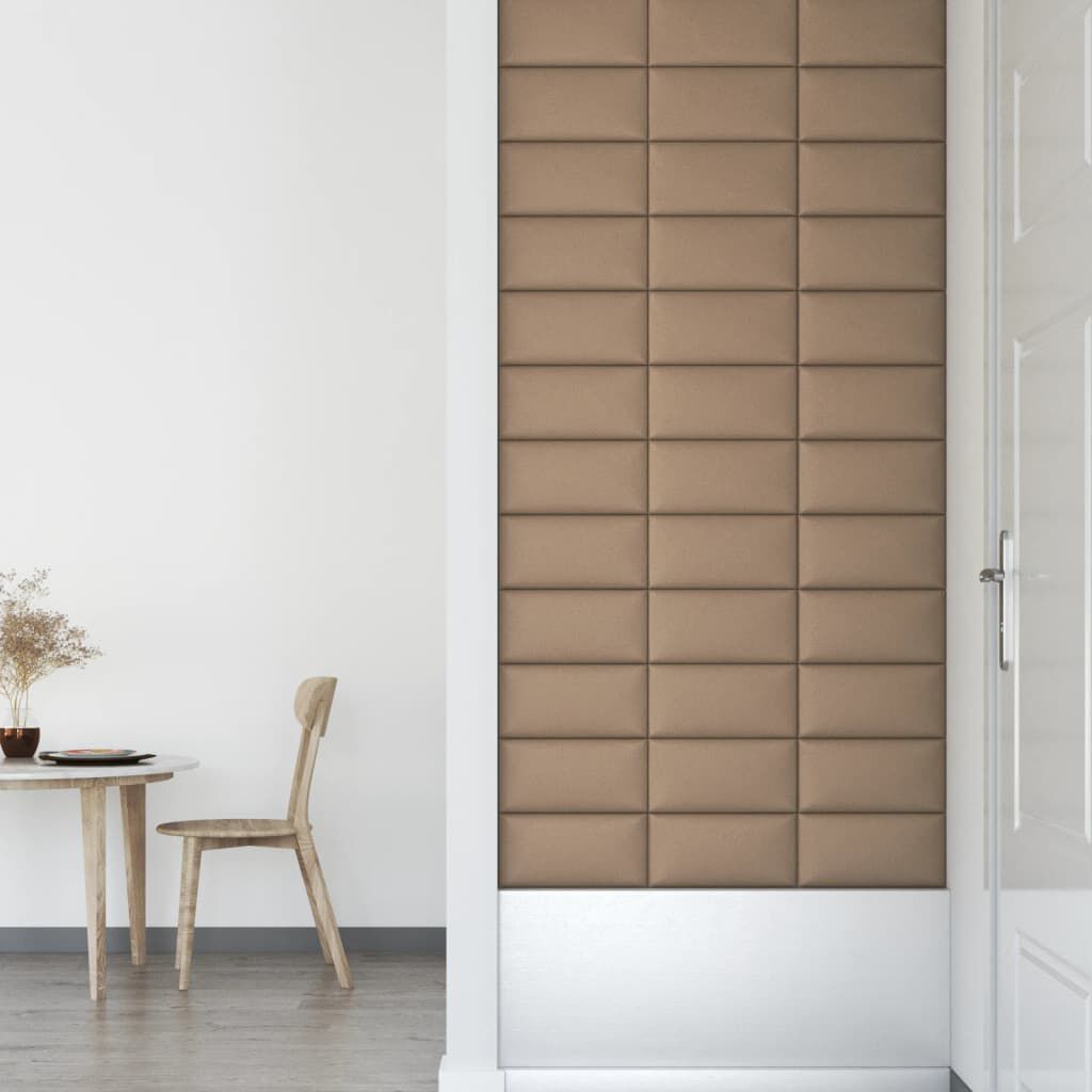 vidaXL Πάνελ Τοίχου 12 τεμ. Καπουτσίνο 30x15 εκ. 0,54 μ² Συνθ. Δέρμα