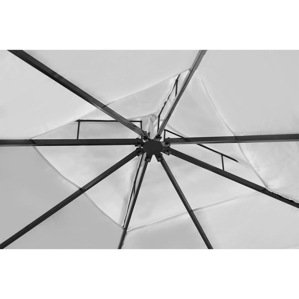 vidaXL Κιόσκι με Σκίαστρο Λευκό Κρεμ 3 x 4 μ.
