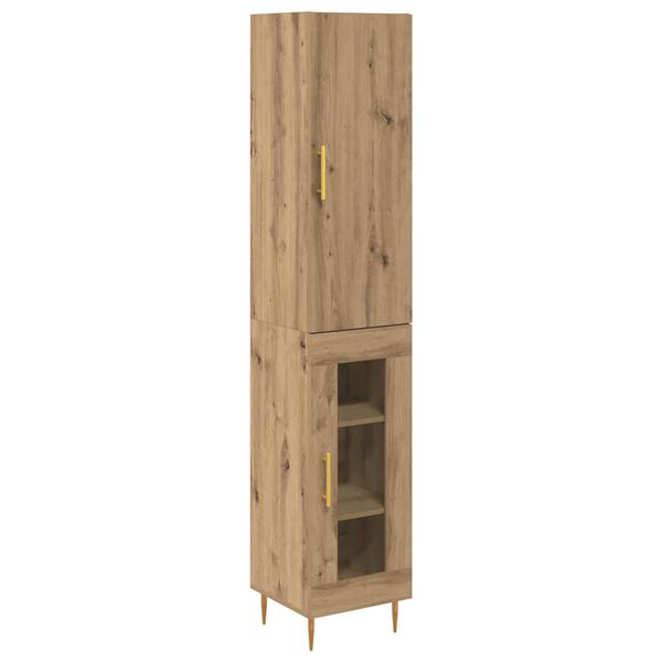 vidaXL Highboard Artisan Oak 34,5 x 34 x 180 εκ. Επεξεργασμένο ξύλο