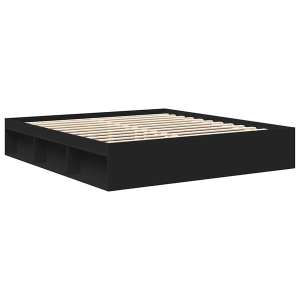 vidaXL Πλαίσιο Κρεβατιού Μαύρο 180 x 200 εκ. Super King