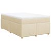 vidaXL Κρεβάτι Boxspring με Στρώμα Κρεμ 120x190 εκ. Υφασμάτινο