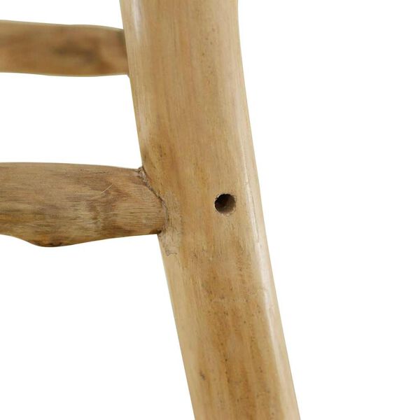 vidaXL Σκαμπό Μπαρ από Γνήσιο Δέρμα / Μασίφ Ξύλο Teak