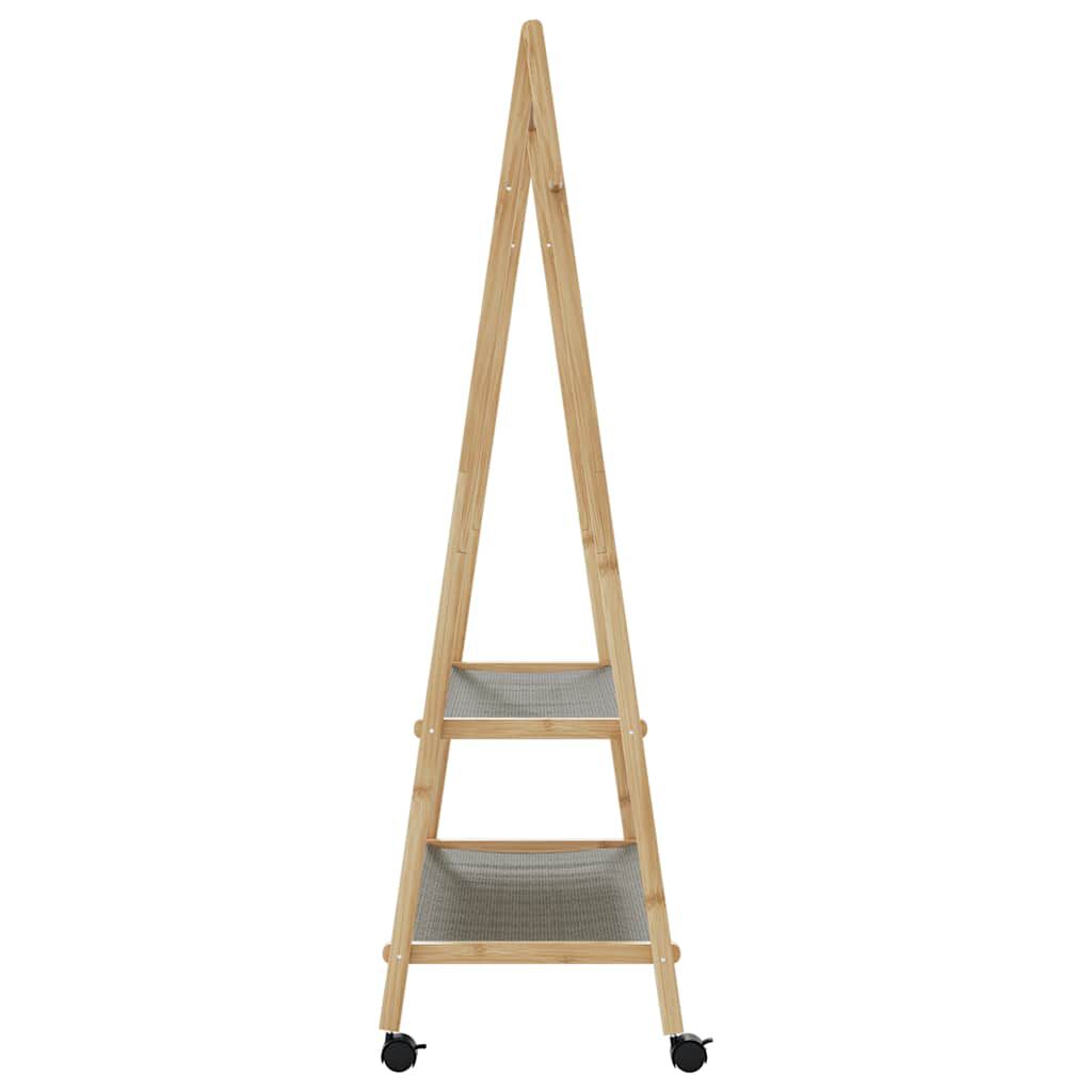 vidaXL Ράφι ρούχων με ράφια και ρόδες 96x45,5x155,5 cm Μπαμπού