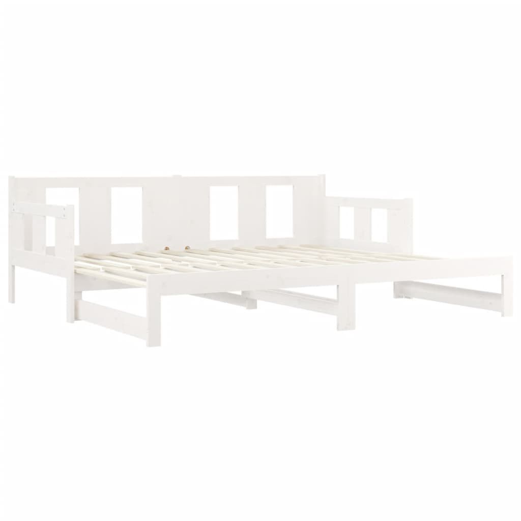 vidaXL Καναπές Κρεβάτι Συρόμενος Λευκός 2x(90x190) εκ. από Μασίφ Πεύκο
