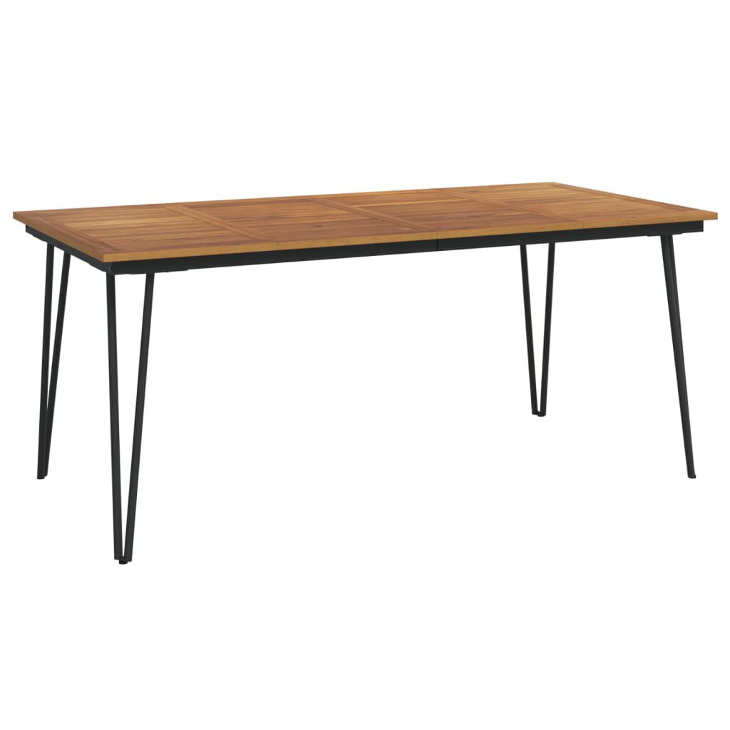 vidaXL Τραπέζι Κήπου Με Πόδια Φουρκέτα 180x90x75 εκ. Μασίφ Ακακία