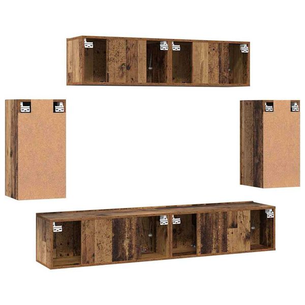 vidaXL Σετ επίπλου τηλεόρασης 6 pcs Παλαιό ξύλο 80 x 30 x 30 εκ