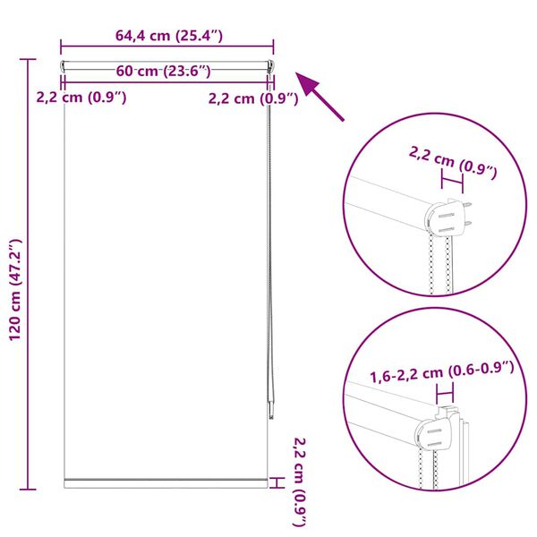 Στόρι Συσκότισης Ρόλερ Υπόλευκο 60 x 120 εκ.