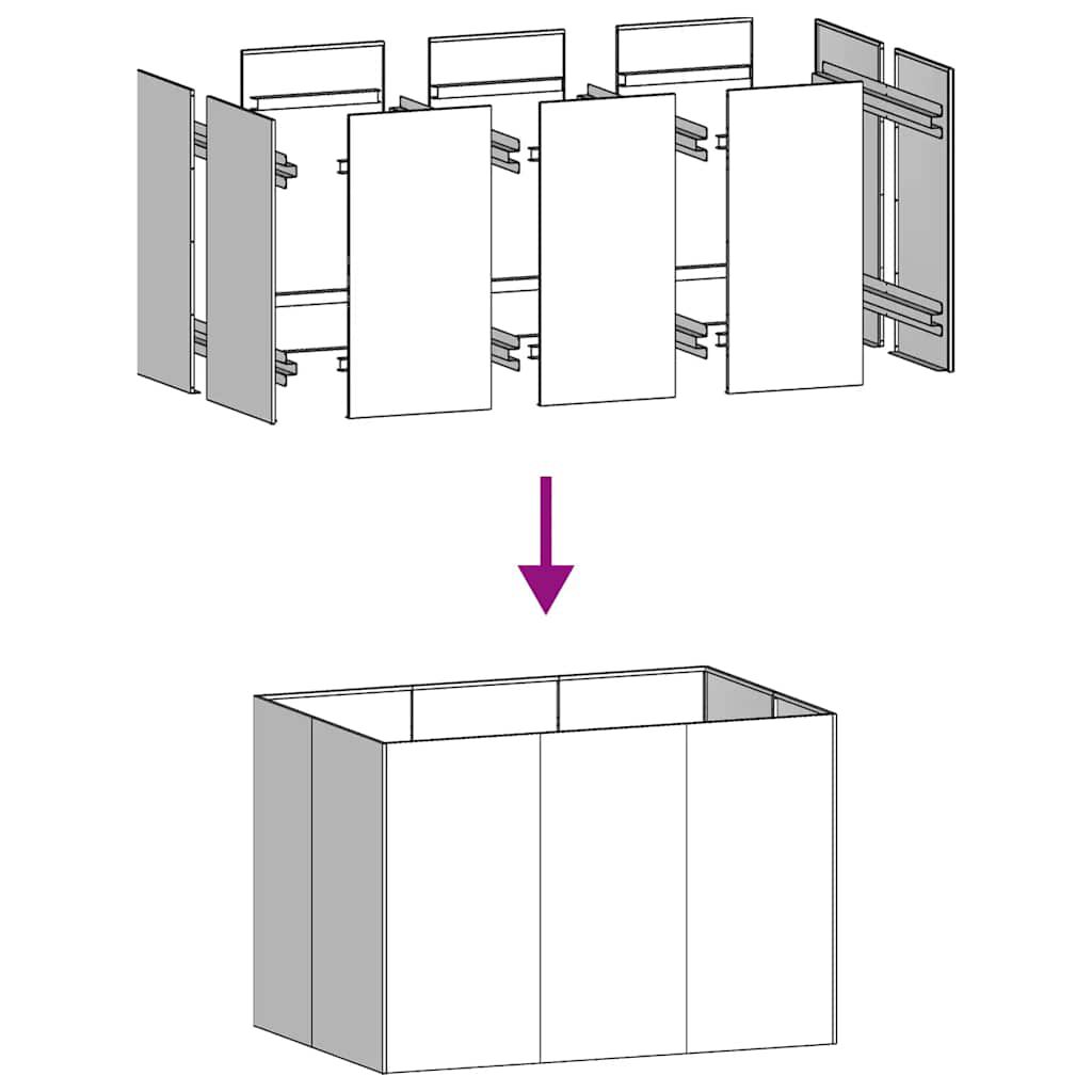vidaXL Ζαρντινιέρα Λευκή 120x80x80 εκ. από Χάλυβα
