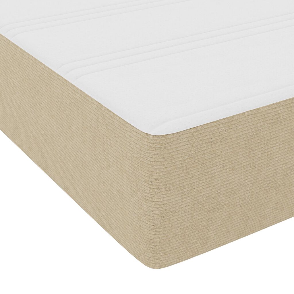 vidaXL Κρεβάτι Box Spring με Στρώμα Λευκό Γκρι 120x200 εκ. Ύφασμα Κοτλέ