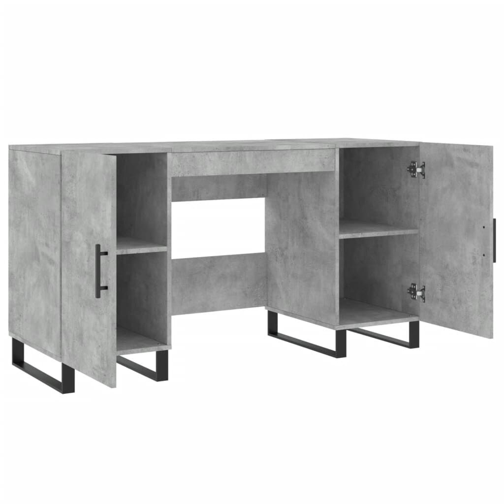 vidaXL Γραφείο Γκρι Σκυροδέματος 140 x 50 x 75 εκ. από Επεξεργ. Ξύλο