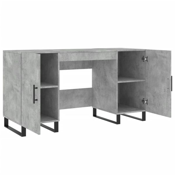 vidaXL Γραφείο Γκρι Σκυροδέματος 140 x 50 x 75 εκ. από Επεξεργ. Ξύλο