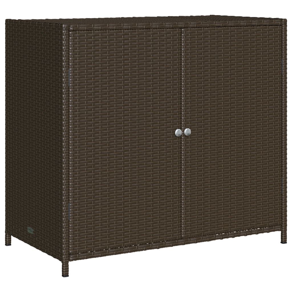 vidaXL Ντουλάπι Αποθήκευσης Κήπου Καφέ 83x45x76 εκ. Συνθετικό Ρατάν