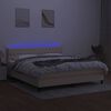 vidaXL &Kappa;&rho;&epsilon;&beta;ά&tau;&iota; Boxspring &mu;&epsilon; &Sigma;&tau;&rho;ώ&mu;&alpha; & LED &Kappa;&rho;&epsilon;&mu; 160x200 &epsilon;&kappa;. &Upsilon;&phi;&alpha;&sigma;&mu;ά&tau;&iota;&nu;&omicron;