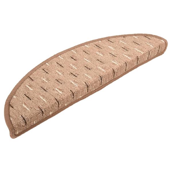 vidaXL Πατάκια Σκάλας Μοκέτα 15 τεμ. Καφέ 65x21x4 εκ.