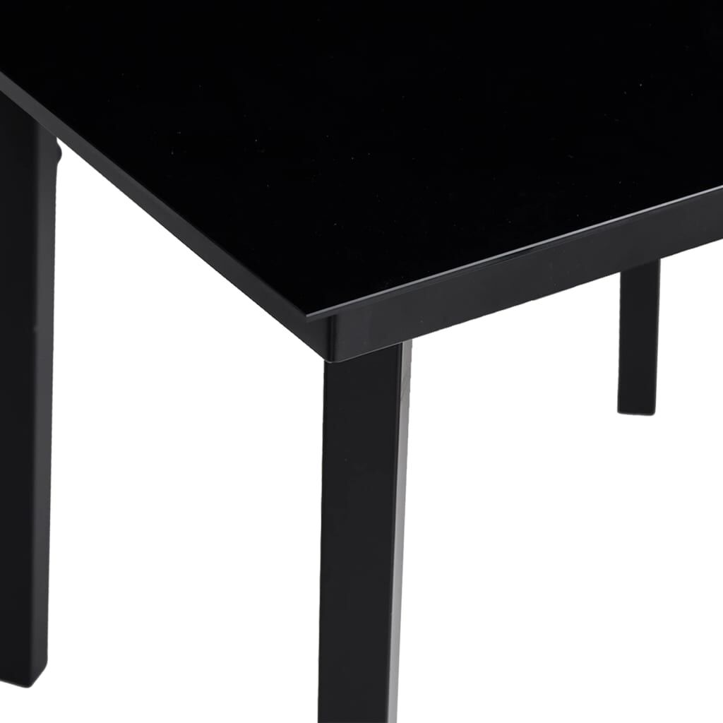 vidaXL Τραπεζαρία Κήπου Μαύρη 200 x 100 x 74 εκ. από Ατσάλι και Γυαλί