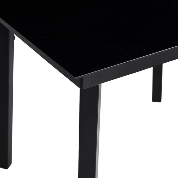 vidaXL Τραπεζαρία Κήπου Μαύρη 200 x 100 x 74 εκ. από Ατσάλι και Γυαλί