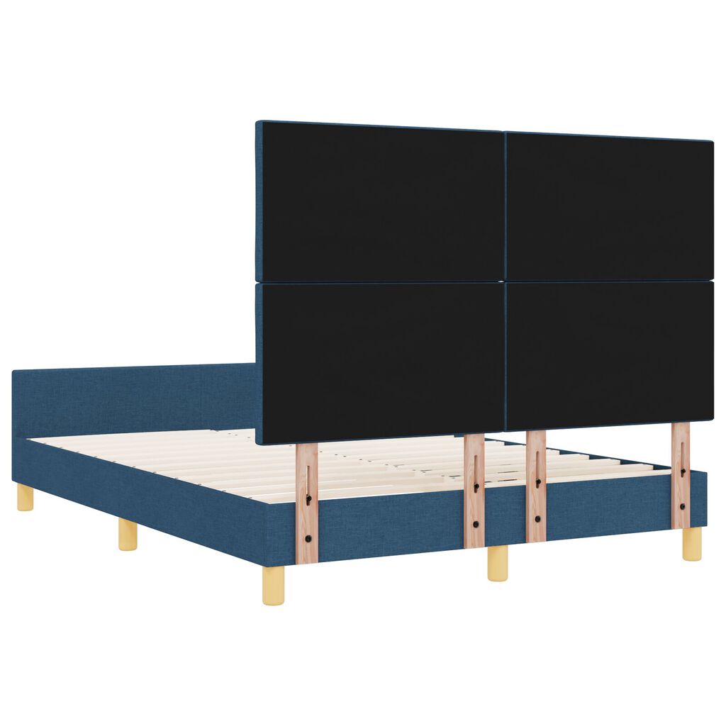 vidaXL Μπλε Κρεβάτι με Ύφασμα 140x200 εκ.