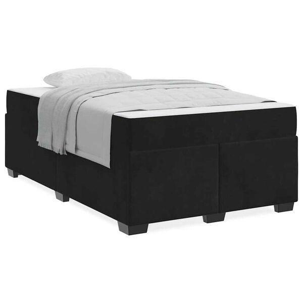vidaXL Σκελετός κρεβατιού με στρώμα Μαύρο 120 x 190 cm Βελούδο