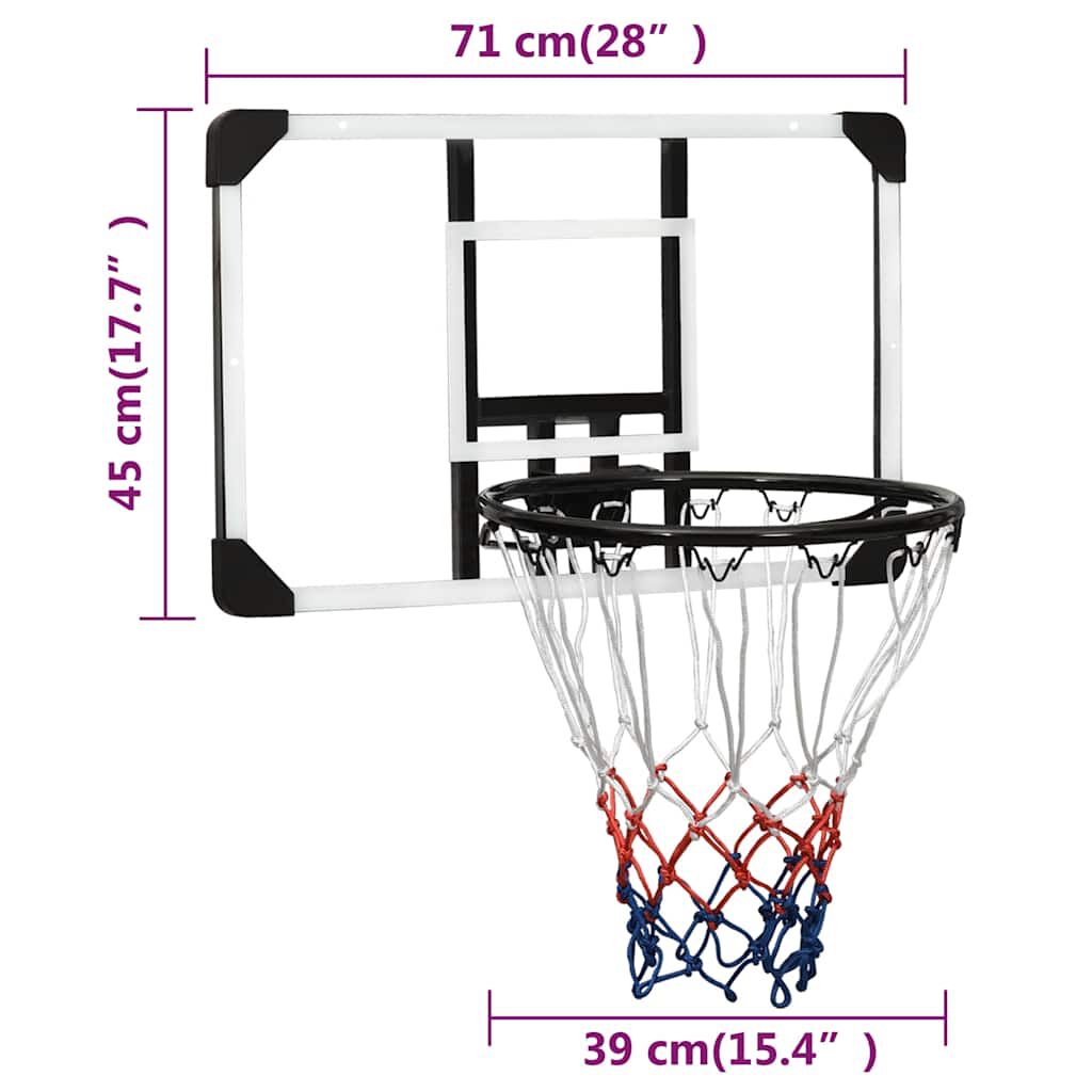 vidaXL Ταμπλό Μπασκέτας Διάφανο 71x45x2,5 εκ. Πολυανθρακικό