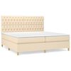 vidaXL Κρεβάτι Boxspring με Στρώμα Κρεμ 200x200 εκ. Υφασμάτινο