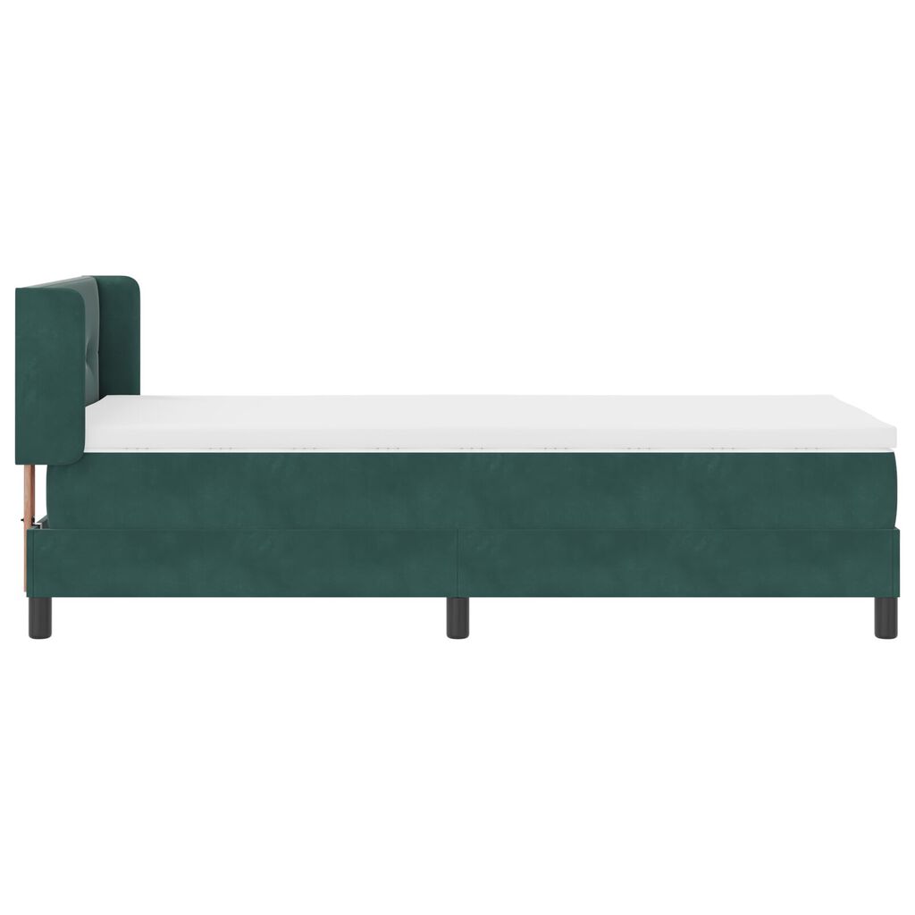 vidaXL Κρεβάτι με Στρώμα Dark Green 90x190 cm Βελούδο