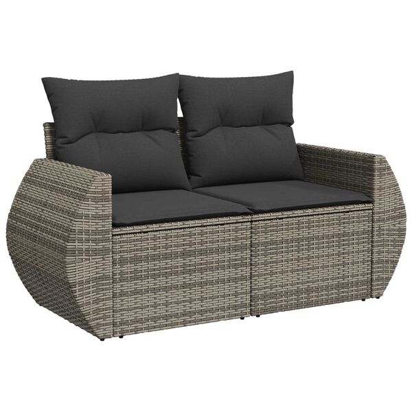 vidaXL Σετ Καναπέ Κήπου 9 pcs Γκρι συνθετικό ρατάν