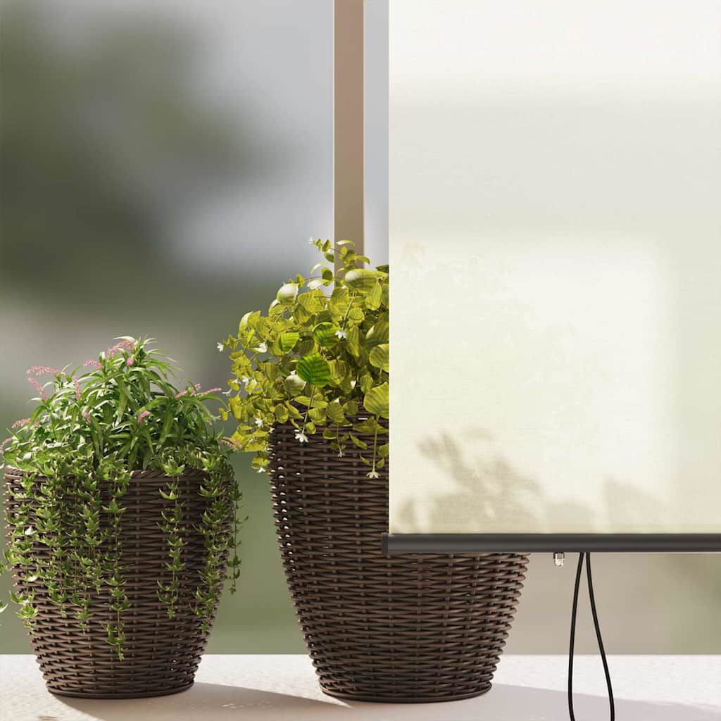 vidaXL Εξωτερικό ρολό Striped Χειροκίνητος Κρεμ 220 x 250 cm ύφασμα