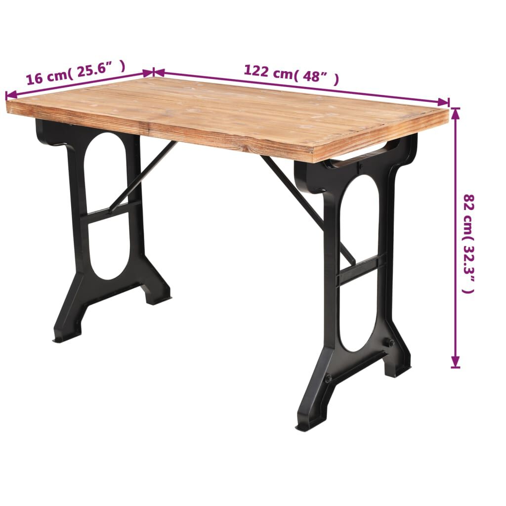 vidaXL Τραπεζαρία 122 x 65 x 82 εκ. με Επιφάνεια από Μασίφ Ξύλο Ελάτης
