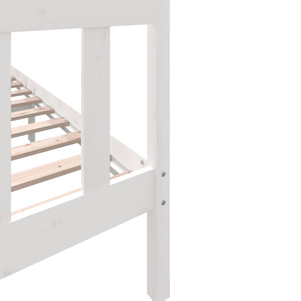 vidaXL Πλαίσιο Κρεβατιού Λευκό 160 x 200 εκ. από Μασίφ Ξύλο Πεύκου
