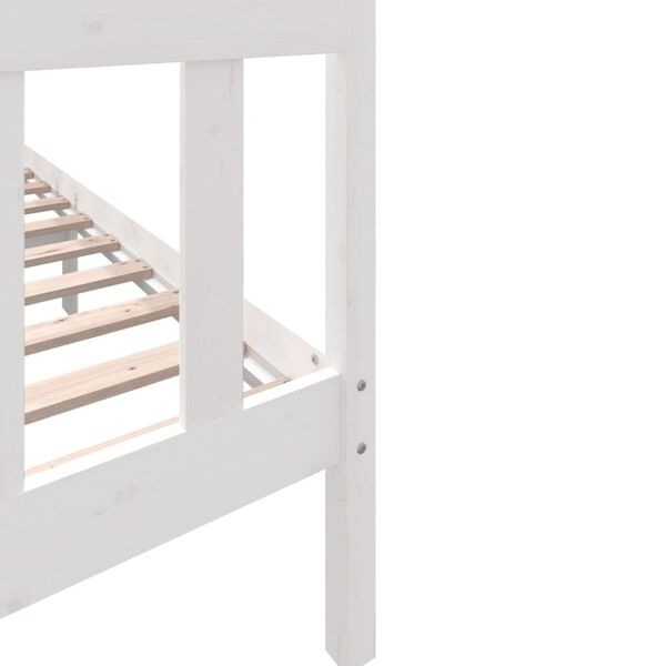 vidaXL Πλαίσιο Κρεβατιού Λευκό 160 x 200 εκ. από Μασίφ Ξύλο Πεύκου